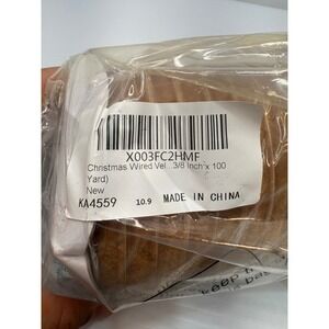 Christmas Wired Velvet Ribbon, 3/8‎ Inch x 100 Yard, Brown